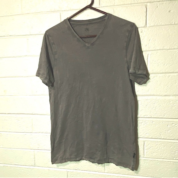 Rock & Republic The Iconic Tee V Neck T Shirt Gray Men’s Distressed Burnout S/M - Picture 1 of 8